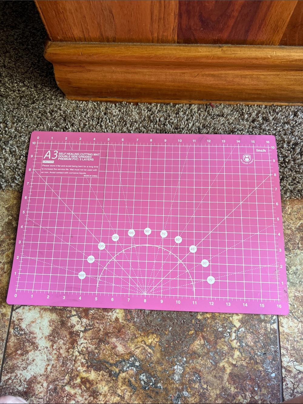 A3 crafting Pink Self-Healing Cutting Mat – Durable Craft Work Surface 10x16